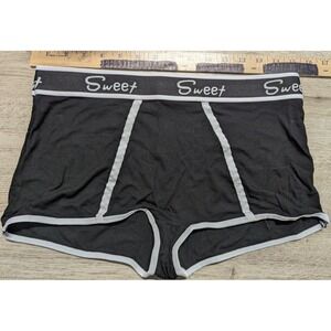 New Sweet Lingerie Shorty Boyshorts Womens Plus Size XL Black White Sleep Lounge